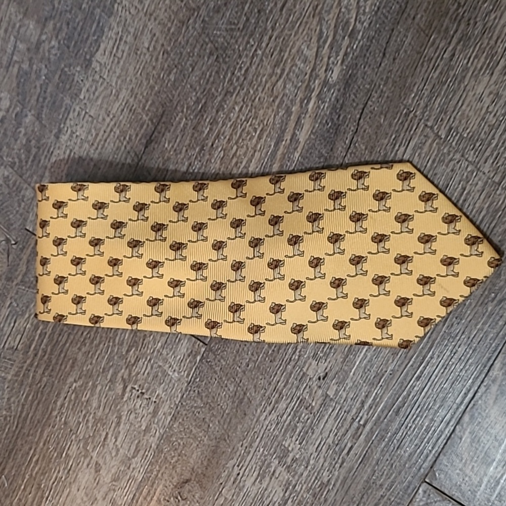 Men's Yellow Wildlife Domain Necktie Lions Jungle Animals